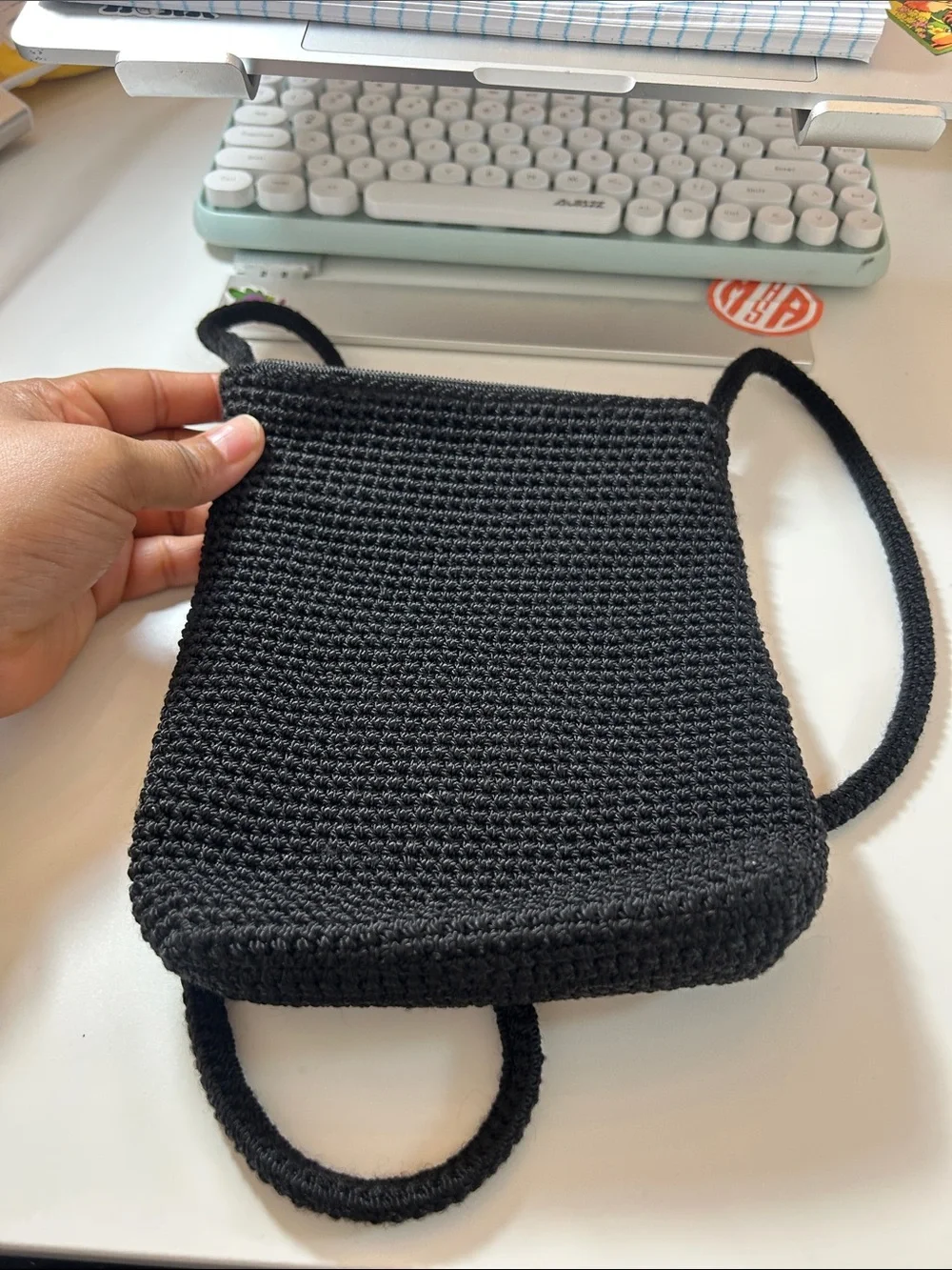The Sak Black Crochet Crossbody Bag